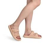 VONMAY Unisex Slides Sandals Thick Sole Pillow Sandals with Adjustable Double Buckle