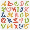 thumbnail image 2 of 1pc Graffiti Letters Stencil Reusable Painting Stencils for Drawing DIY Furniture Fabric Decors 12x12inch, 2 of 10