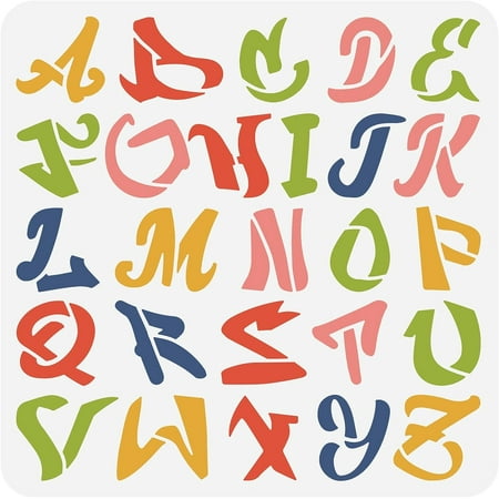 Letters Pattern Reusable Plastic Hollow Out Painting Stencil for DIY Crafts Furniture Decor