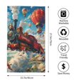thumbnail image 2 of Pofeuu Beautiful Red Train Hot Air Balloon Print Hand Towel 27.5" x 16" Soft Absorbent Towel for Bathroom SPA Gym Hotel, 2 of 6