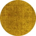 thumbnail image 1 of Ahgly Company Machine Washable Indoor Round Oriental Yellow Industrial Area Rugs, 4' Round, 1 of 4