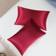 thumbnail image 1 of MesaSe Satin Pillowcases Set of 2  with Envelope Closure White, 1 of 7