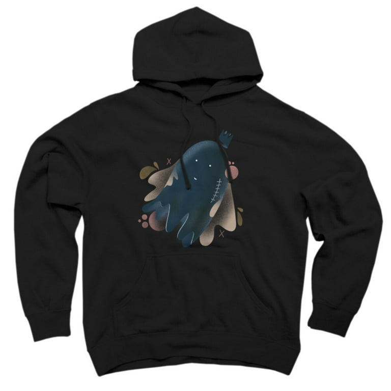 Little floating ghost Black Graphic Pullover Hoodie Design By