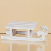 Pack of 2 Decorative Rustic Christmas Holiday White Washed Wood Sleds 7.5"