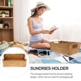 thumbnail image 4 of Retro Hand-Woven Seaweed Storage Basket Household Rectangular Sundries Organizer Storage Box For Home Clothes - 30x20x10cm (S, Yellow), 4 of 5