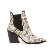 STEVEN Womens Beige Chelsea Architectural Heel Goring At Sides Gail Pointed Toe Block Heel Slip On Western Boot 8.5 M