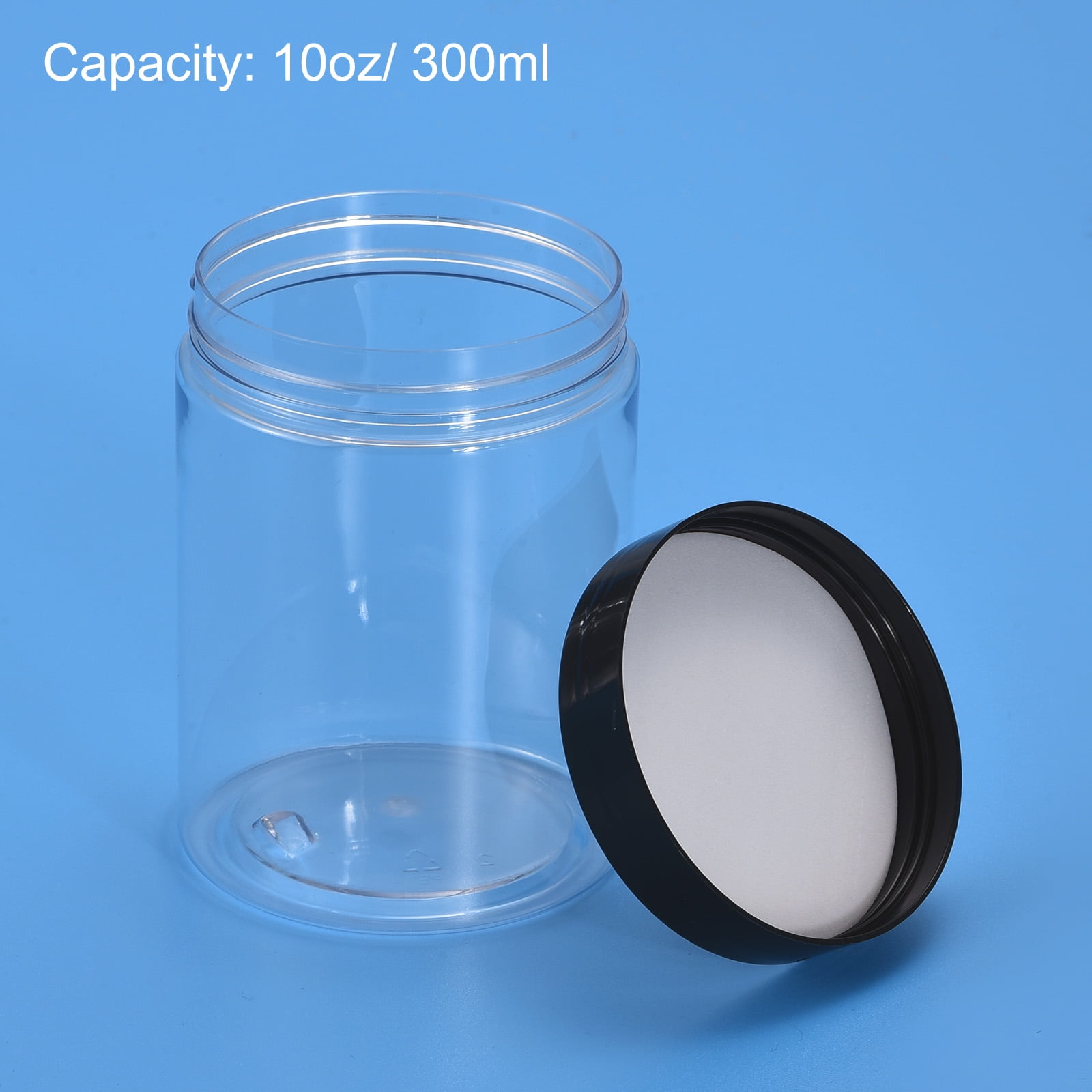 Unique Bargains Round Plastic Jars with Screw Top Lids 70mm x 99mm 2Pcs