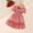 Red, variant on JUSLIO Girls Plaid Dress Puff Crew Neck Short Sleeve Casual Dresses Size 3 Y