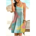 thumbnail image 2 of Vestido corto con estampado de teñido anudado Vestido plisado sin mangas, rosa azul, 5XL Methold AP002087-64, 2 of 7
