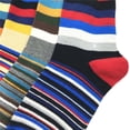 thumbnail image 5 of Cheers.US 4 Pairs Men Cool Colorful Fancy Novelty Casual Combed Cotton Crew Socks Spring Autumn Fashion Stripe Middle Tube Elastic Soft Socks, 5 of 6