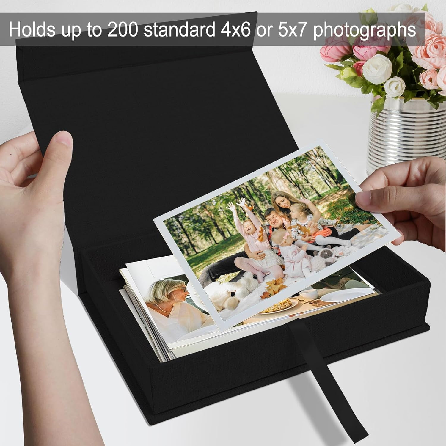 Lanola 8x10 Archival Photo Storage Box with Lid – Stackable Memory Keepsake Organizer for Photos, Certificates, Jewelry & Scrapbooking Supplies Grass Green