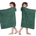 thumbnail image 4 of Math Equations Science Symbols Green Pattern Hooded Bath Towel，50"x30" for Ages 3 To 12 Kids, Quick Dry Lightweight Soft Microfiber Hood Beach Towel Cover Up for Kids, 4 of 7