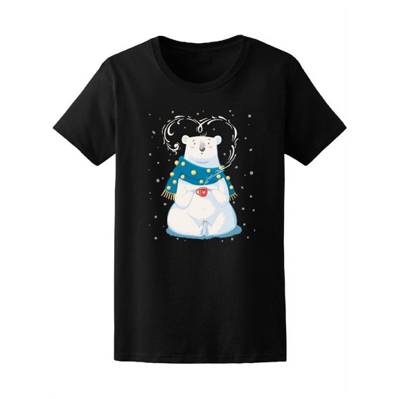 Cute White Polar Bear Hot Tea Tee Women's -Image by Shutterstock