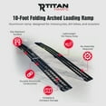 thumbnail image 3 of Titan Ramps 10 Foot Folding ATV Loading Ramp Arched Aluminum Design, Black, 3 of 12