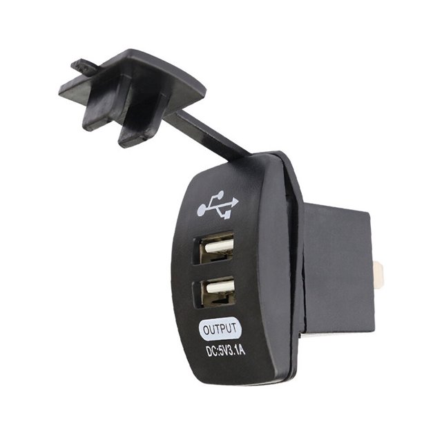 Riwesomey de coche Universal de 5V 3.1A, puertos USB duales a prueba de agua, adaptador automático, de teléfono a prueba de Bombillas para automóviles Azul