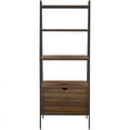 thumbnail image 1 of 72" Industrial Metal Frame 3-Shelves Ladder Bookcase in Dark Walnut, 1 of 4