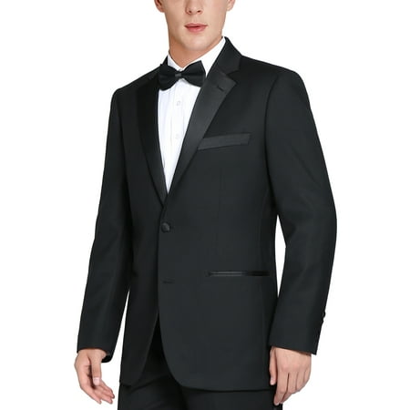 Verno Men's Classic Fit Black Two-piece Suit Notch Lapel Tuxedo ...