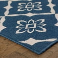 thumbnail image 3 of Oriental Weavers Meridian Area Rug 5703B Navy Diamonds Leaves 6' 7" x 9' 6" Rectangle, 3 of 3