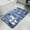 Blue, variant on Navy Blue Landmarks Bathroom Rugs Non Slip Washable Bath Mat Absorbent Low Pile Front Door Mat Modern Abstract Global Artwork Indoor Doormat for Kitchen Entryway Shower Decor Accessories 15.7"x23.6"
