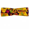 thumbnail image 1 of Abstract Headband, Rhythmic Intertwined Triangles Modern Style Rhombus Arrangement Illustration, Elastic and Soft Women's Bandana for Sports and Everyday Use, Grey Red Coconut, by Ambesonne, 1 of 3