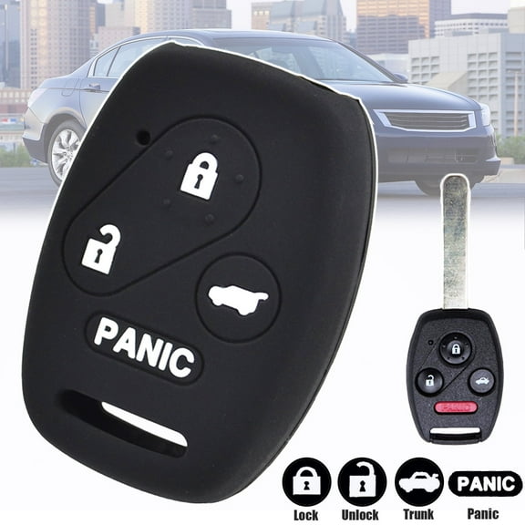 DON'T TOUCH MY KEY 4 Button Silicone Key Fob Cover Protector Holder for Honda Civic Accord Pilot CR-V CR-Z 2003-2012