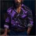 thumbnail image 3 of Camisa de mariposa para hombre 2024 Camisa de manga larga cómoda y suave Camisa de uso diario Diseño de botones de moda Transpirable, 3 of 5