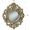 thumbnail image 3 of Ornate French Tuscan Mirror Scroll Round Wall Mirror Classic Elegance 24 x 28 Inches, 3 of 5