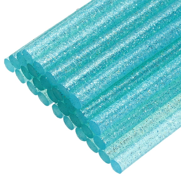 Uxcell Mini Hot Glue Gun Sticks 4-inch x 0.28-inch High Sticky Hot Glue Sticks for Glue Gun, Glitter Clear Blue 30pcs