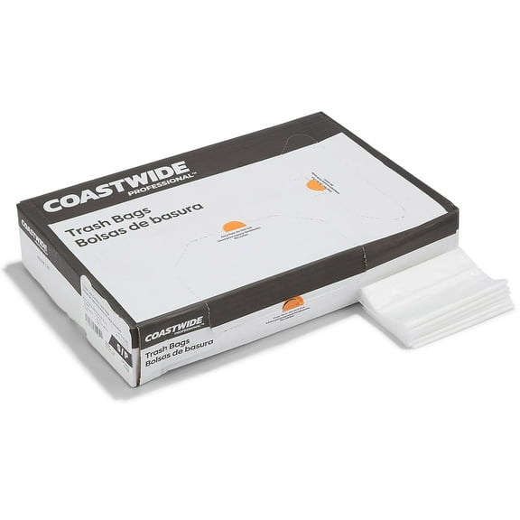 Staples Coastwide Professional 12-16 Gallon Trash Bag 32" x 24" Low Density 0.7 mil Clear 250