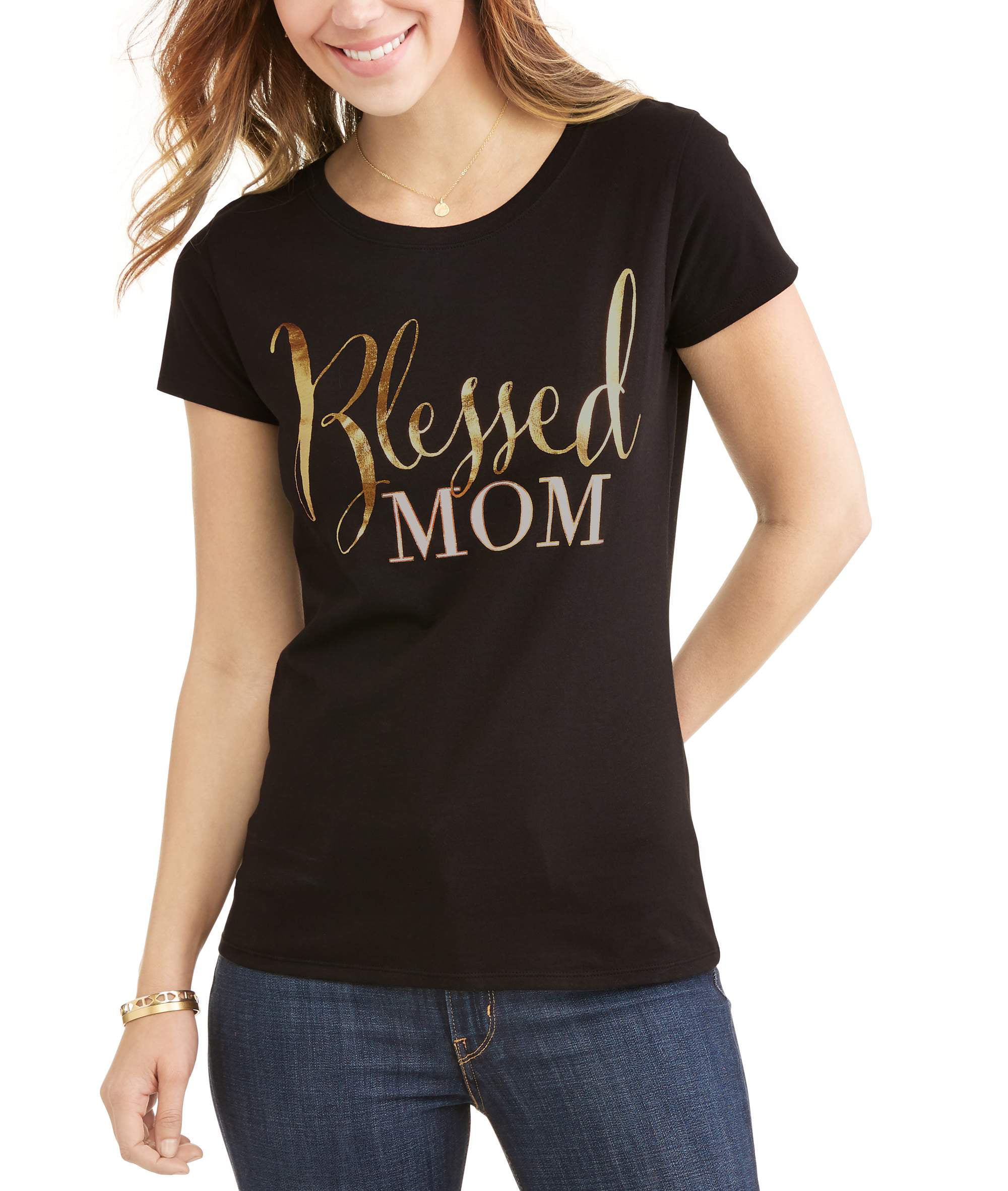 Women's Blessed Graphic Short Sleeve T-Shirt - Walmart.com