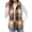 Coffee, variant on Women Plaid Outwear Vest Lightweight Sleeveless Jackets Zipper Fall Winter Coats with Pockets