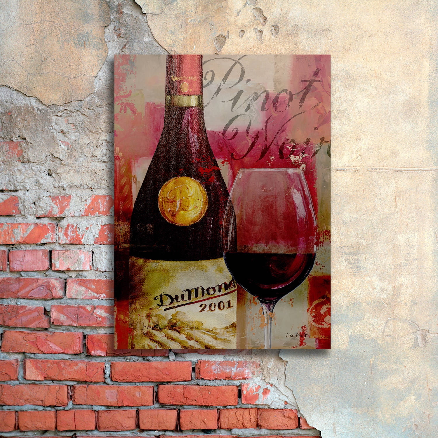 Trademark Fine Art "Vin Abstract I" Brushed Aluminum Wall Art Art by Lisa Audit 16x22