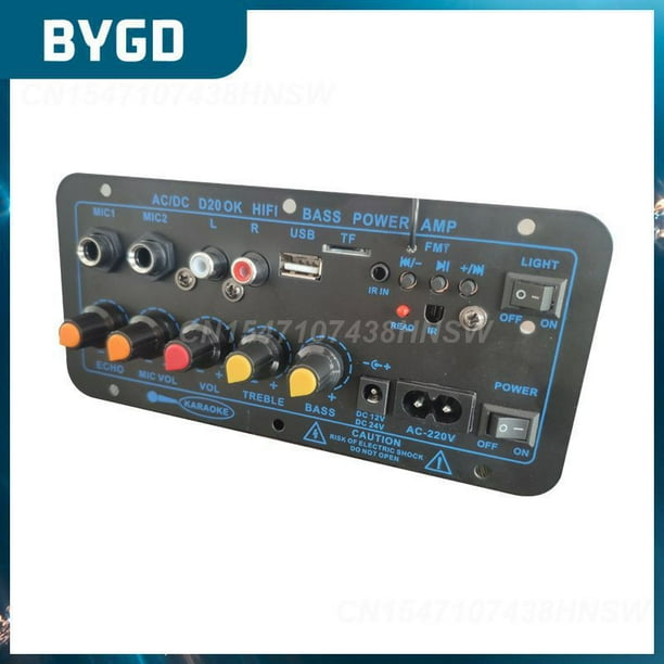 Portable Digital Bluetooth Stereo Amplifier Bluetooth Board Subwoofer Multifunctional 200w Karaoke Amplifiers Car AccessoriesRussian FederationEU Plug He Qiyong unisex