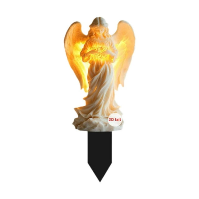 Estaca de jardín de ángel, acrílica 2D, plana, decorativa, para regalo, placa conmemorativa 20 cm x 89 cm x 03 cm