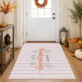 thumbnail image 5 of Happy Thanksgiving Washable Area Rug 2.7 x 5 ft Rustic Leaf Pumpkins Pink White Stripes Soft Non‑Slip Rugs Stain Repellent Indoor Mats for Kitchen Aisle, Foyer, Foot‑of‑Bed, Mudroom, 5 of 9