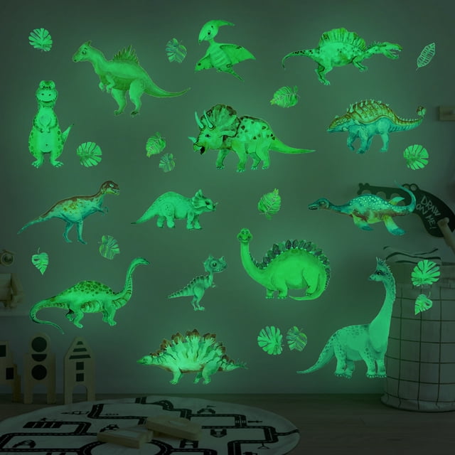 Comercio creatividad dinosaurio luminoso etiqueta de la pared coche luminoso
