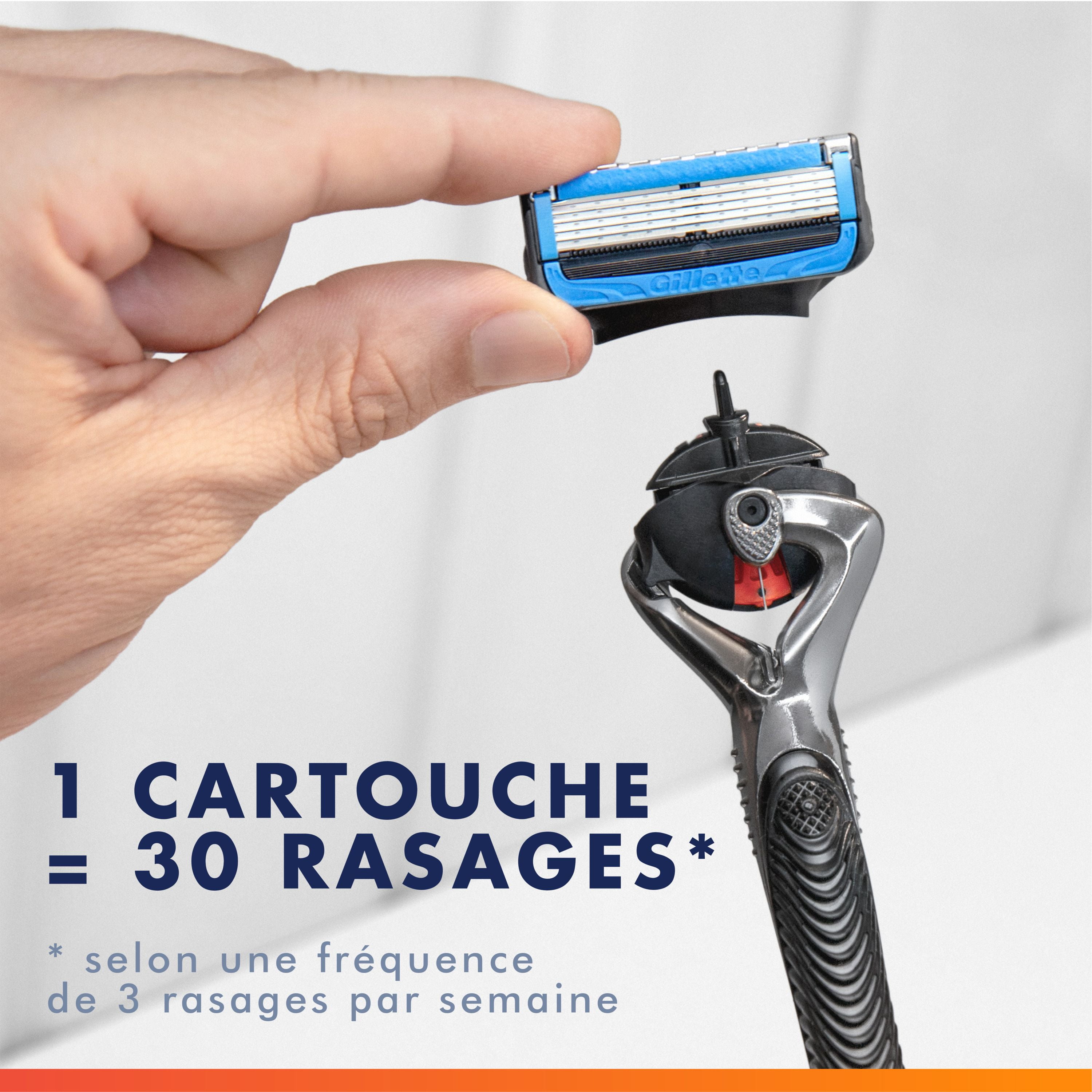 Cartouches de rechange de rasoir Gillette Fusion5 ProGlide Fraîcheur de rasoir pour manche de rasoir Flex-pivot, 5 lames de rasoir, 2x plus de lubrification rafraîchissante