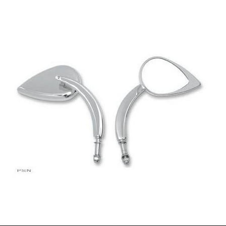 Drag Specialties Teardrop Mirror by Tank Tuff 3.5" Short Stem/Chrome (0640-0388)