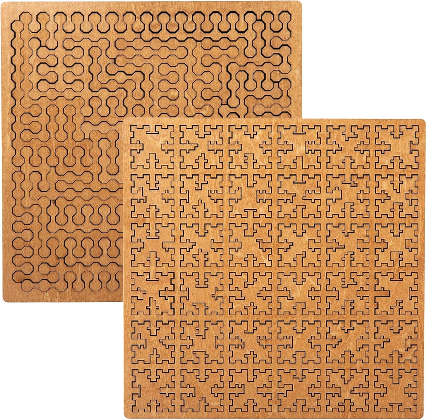 Fractal Tray Puzzle – Casse-tête Bois Hilbert 25 Pièces, Réflexion Inversée | Défi Cérébral Adulte Et Famille