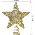 thumbnail image 3 of 10.7 Inch Gold Christmas Star Tree Topper. Metal Glittered Christmas, 3 of 5