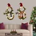 thumbnail image 6 of HESHENG Snowman Christmas Door Window Wreath with Lights Xmas Hanging Wall Garland Lights Decoration, Gray, 6 of 8