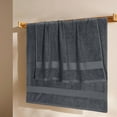 thumbnail image 3 of GLAMBURG Premium Cotton 4 Pack Bath Towel Set - 100% Pure Cotton - 4 Bath Towels 27x54 - Ideal for Everyday use - Ultra Soft & Highly Absorbent - Charcoal, 3 of 7