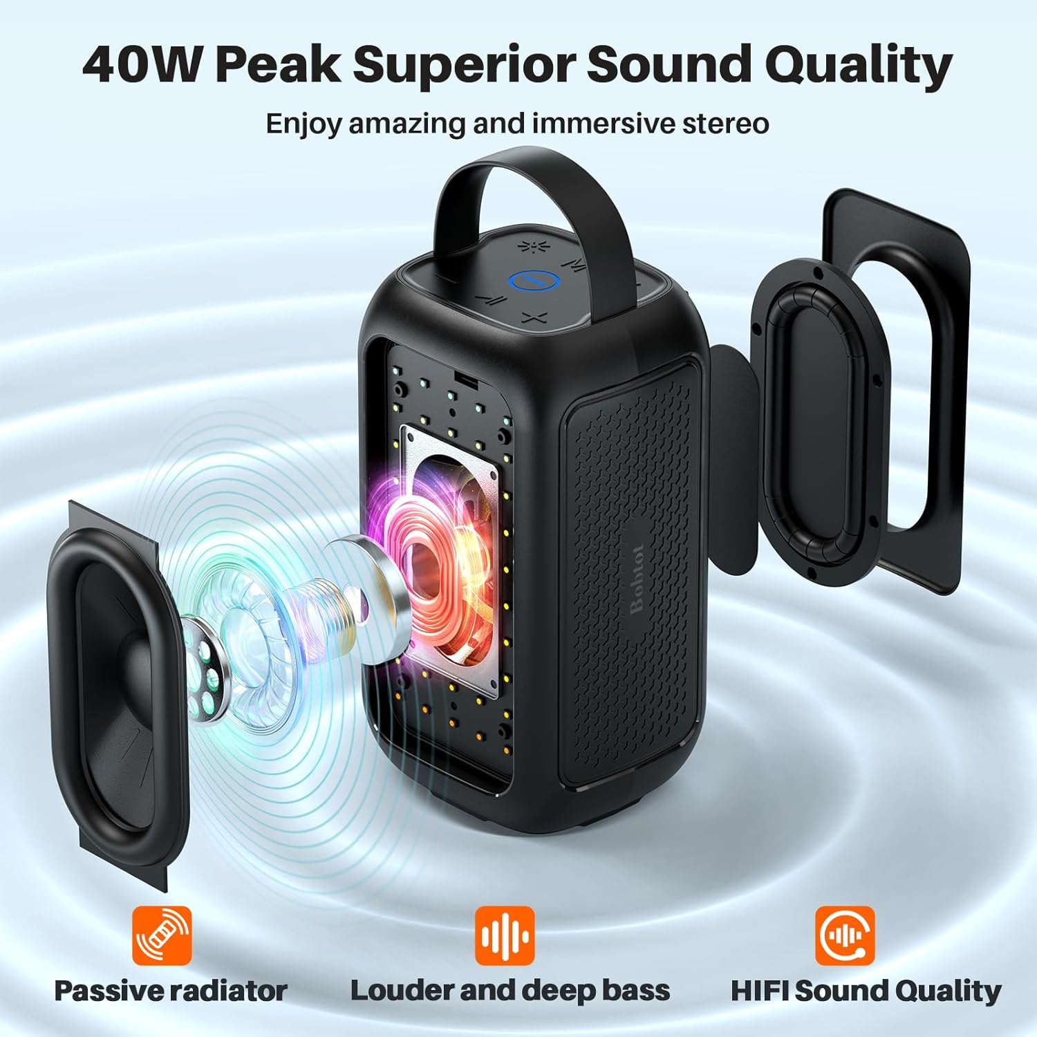 Karaoke Machine for Kids Portable Bluetooth Speaker with Wireless Microphones 5 Magic Voice Home Party Karaoke Speaker with Colorful RGB Lights Gifts for Girls Boys Black