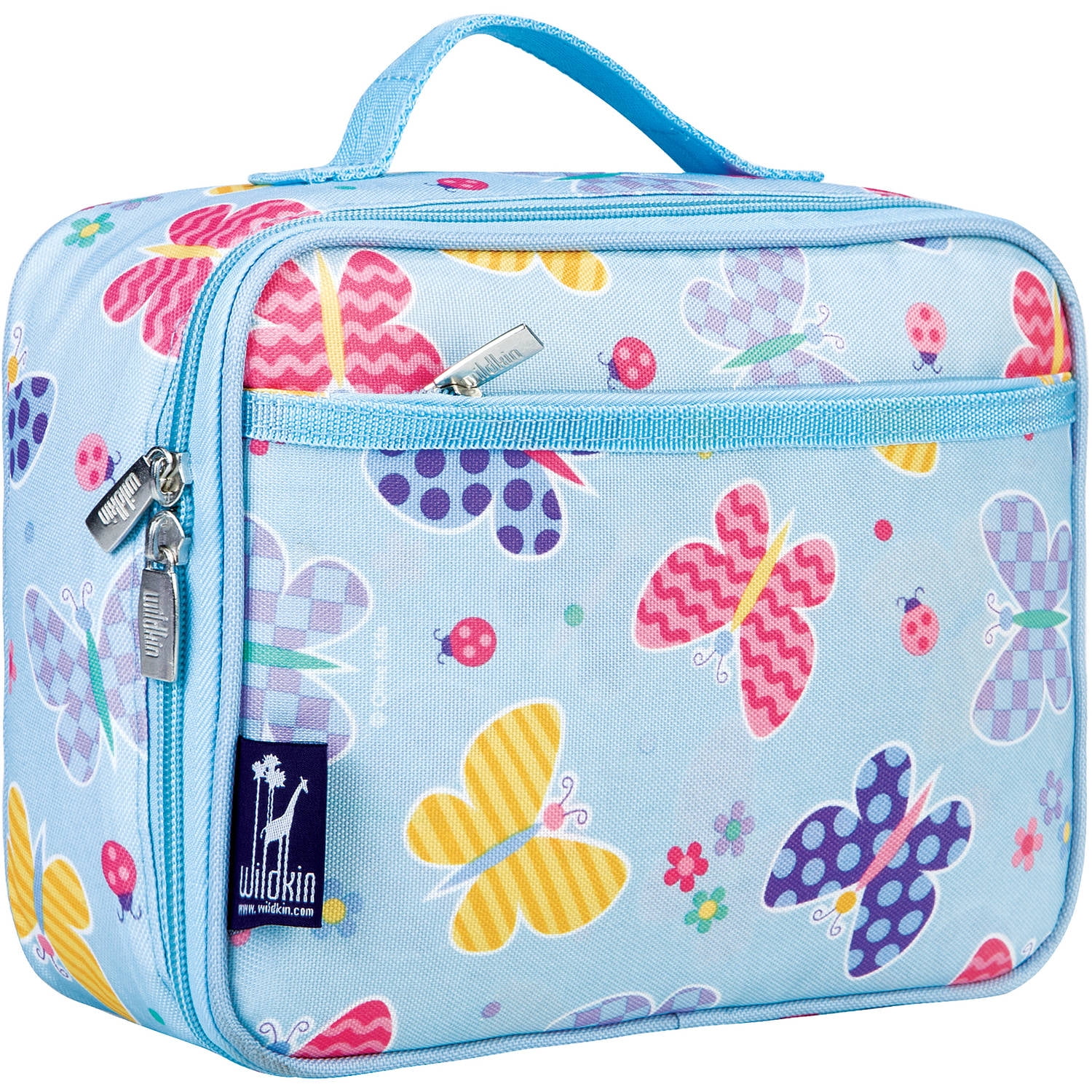 Wildkin Kids Butterfly Garden Blue Insulated Lunch Box for Boys and ...
