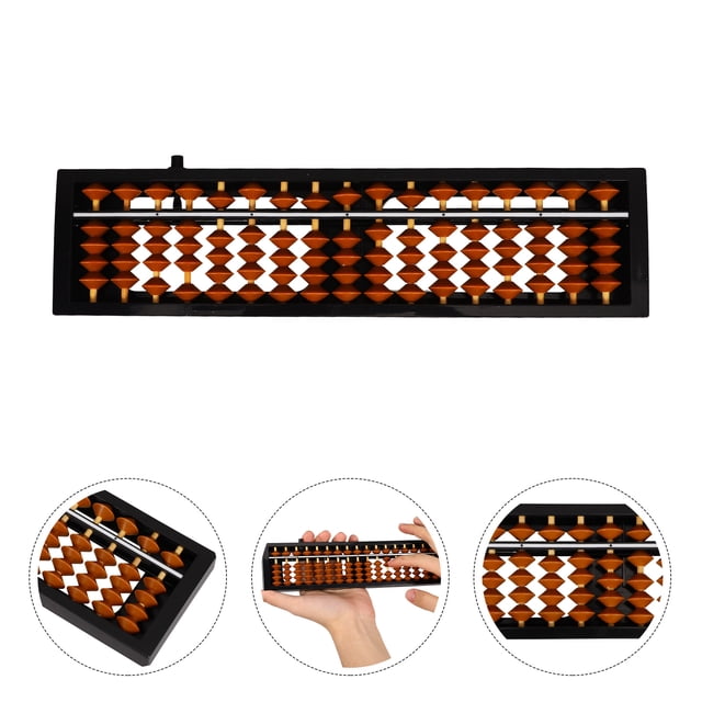 Raindrops Chinese Style Abacus for Collectors Dark Brown Plastic 1Set for Office Decoration
