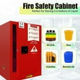 thumbnail image 3 of Chemical Storage Cabinet, Double Cold-Rolled Steel, Fire Safety Cabinet, Flammable Liquid Storage Cabinet, Labs, Industrial Areas, Garages (Red), 3 of 10
