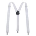 thumbnail image 1 of TopTie Men's Solid Elastic Suspenders 1 inch Y-Back Adjustable Suspenders-White, 1 of 6