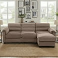 thumbnail image 5 of Bonzy Home Modular Sectional Sofa With Ottoman, Ultra‑Comfort Seating – Configurable for Living Room & Family Room; Brown, 5 of 9