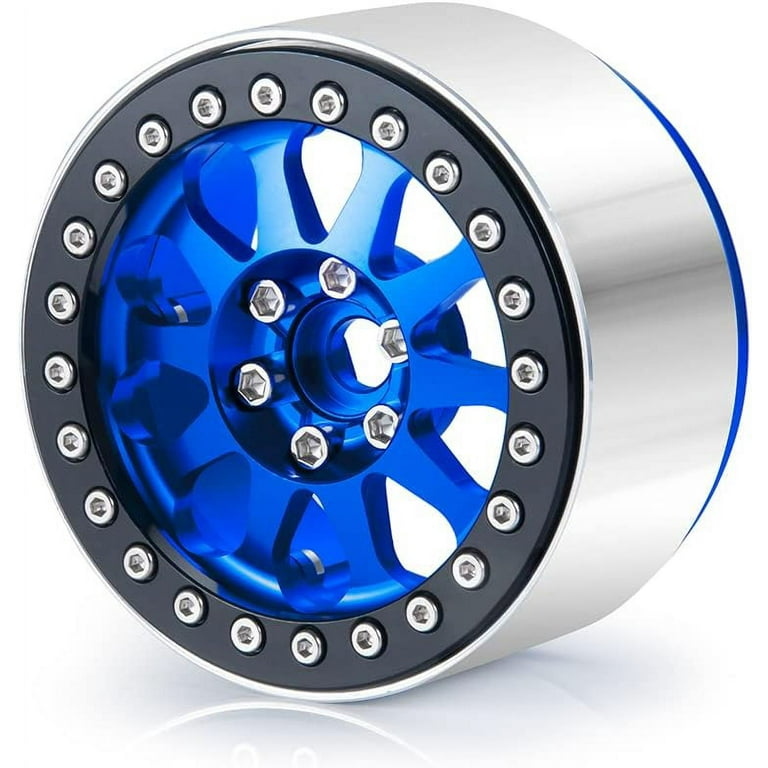 Crawler Tires RCLIONS 4PCS Beadlock Wheels (Silver) For