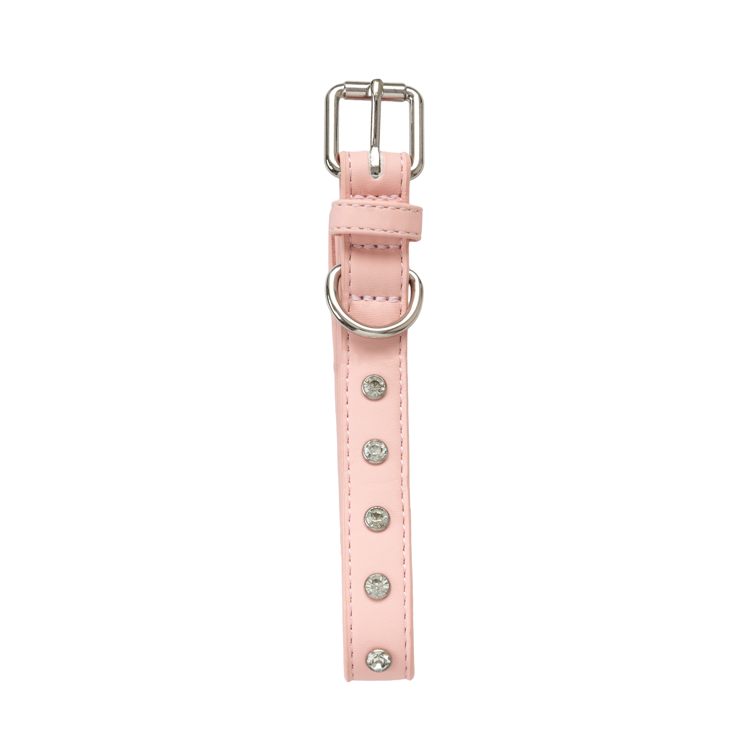 Vibrant Life Rhinestone Studded Adjustable Dog Collar, Pink, Large